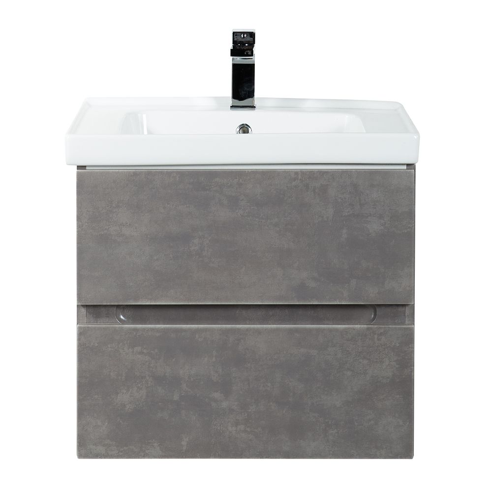 TECHNO База под раковину подвесная с двумя выкатными ящиками, АЙС Какао AM-Techno-600-2C-SO-FC305 - 1