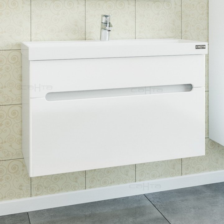 Тумба под раковину подвесная Санта Лондон 80 белый 224004л - 1