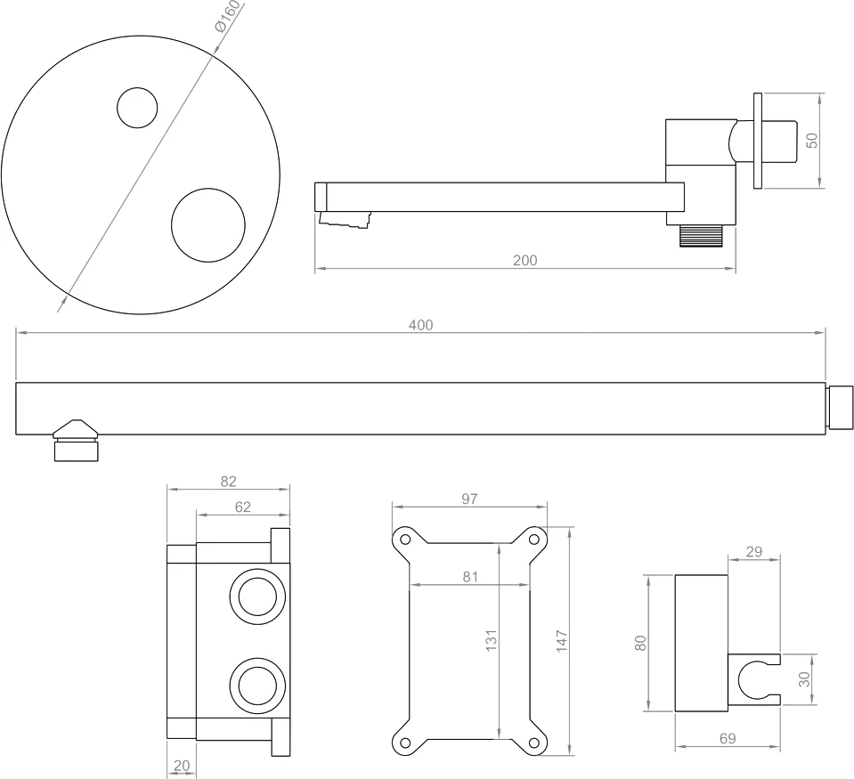 Душевой комплект RGW Shower Panels SP-55G черный матовый 51140855-04 - 5