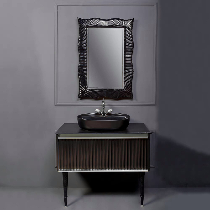 Тумба под раковину Boheme Armadi Art Vallessi Avantgarde 100 черный - хром 843-100-BCR - 2