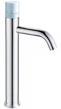 Смеситель для раковины высокий Boheme Stick хром белый 122-CR-MR-W - 0