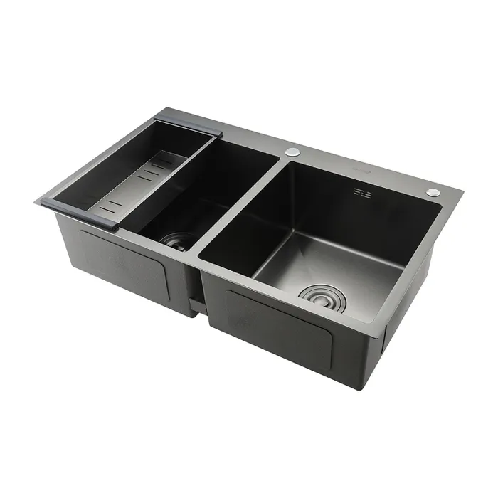 Кухонная раковина Gappo 83х50 черная GS8350-6 - 2