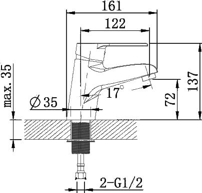 Смеситель Agger Right A2902100 для раковины - 1