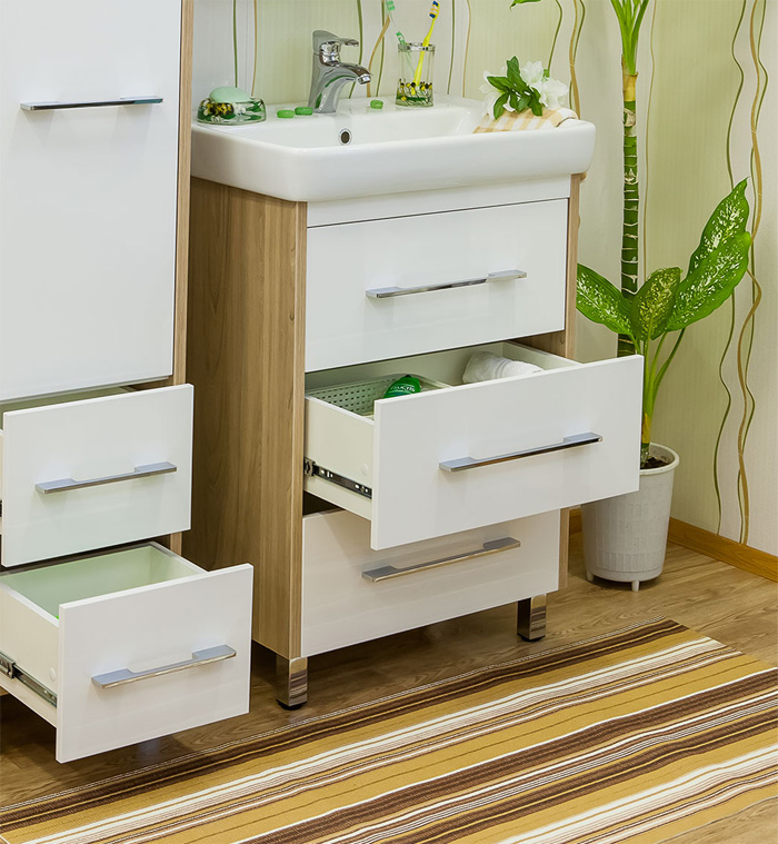 Тумба с раковиной Sanflor Ларго 60 вяз швейцарский, белая - 2