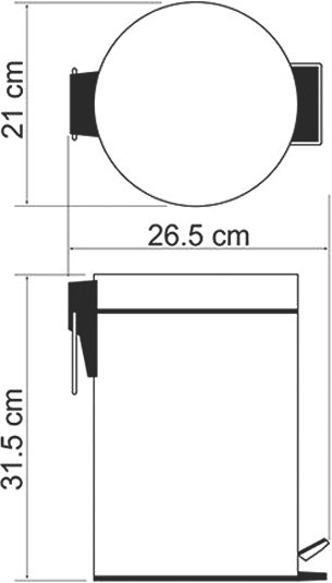 Мусорное ведро Wasserkraft K-665 5 л, крышка с микролифтом - 1