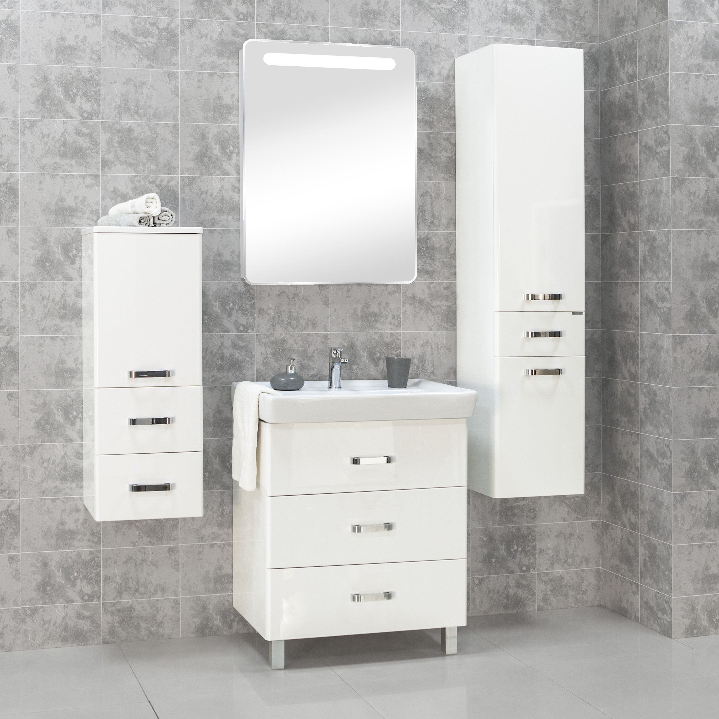 Комплект мебели напольный Aquaton Америна 70 М белый глянцевый - 0