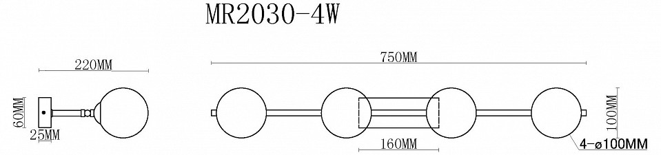 Бра MyFar Valency MR2030-4W - 4