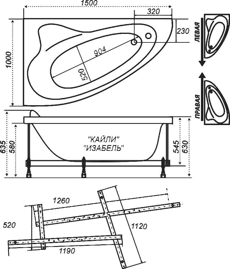Акриловая ванна Triton Кайли 150х100 L, Щ0000048090 - 1
