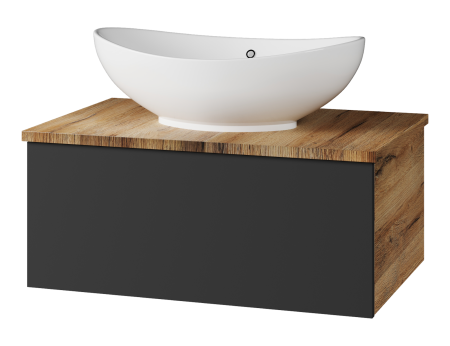 Тумба под раковину Misty Ива 70 темное дерево - черный П-Ива-01070-481Я - 0