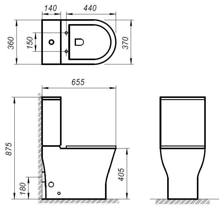 Чаша напольного унитаза BelBagno Acqua без сиденья белый BB340CPR - 5