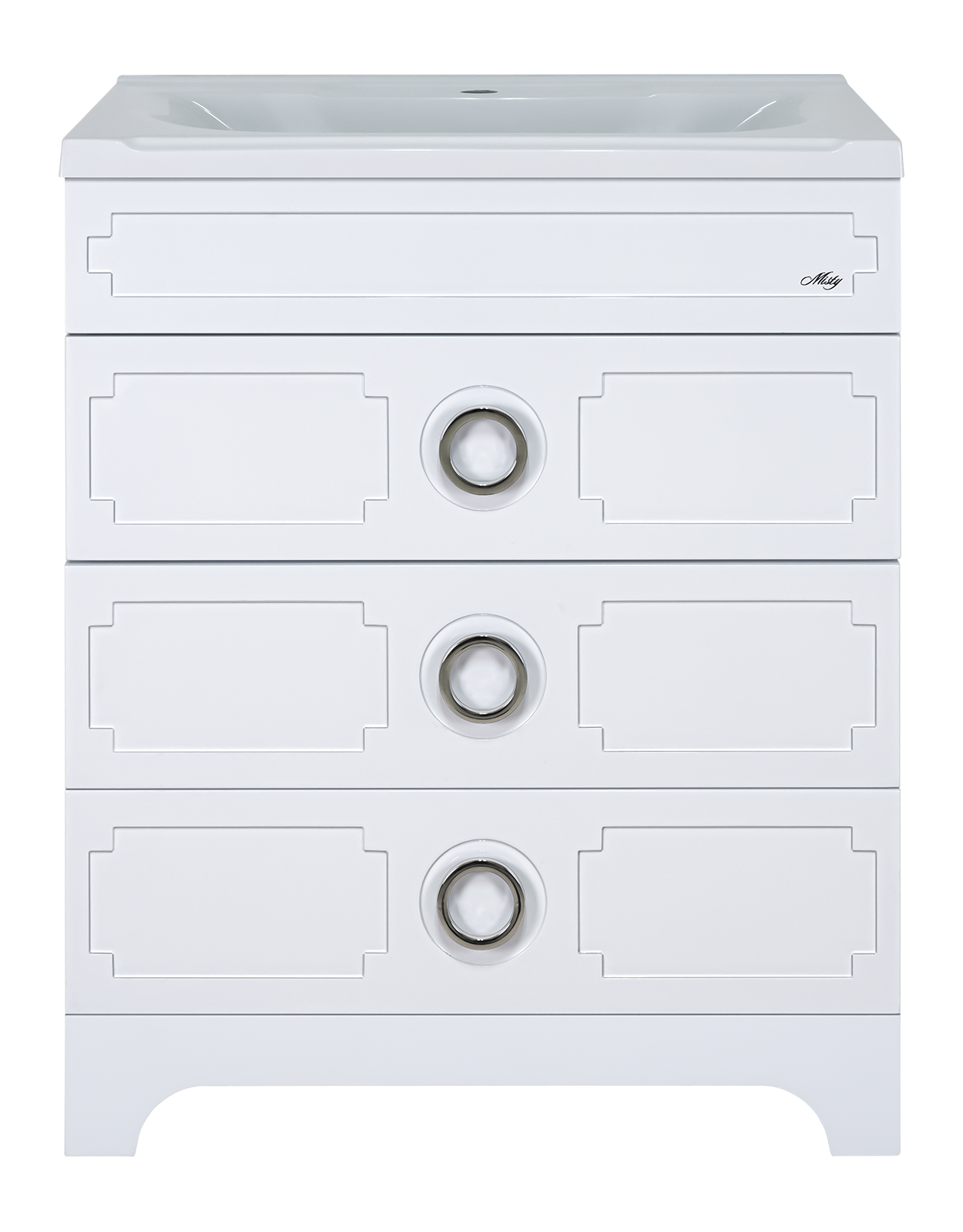 Тумба с раковиной Misty Лейла 70 белая - 0