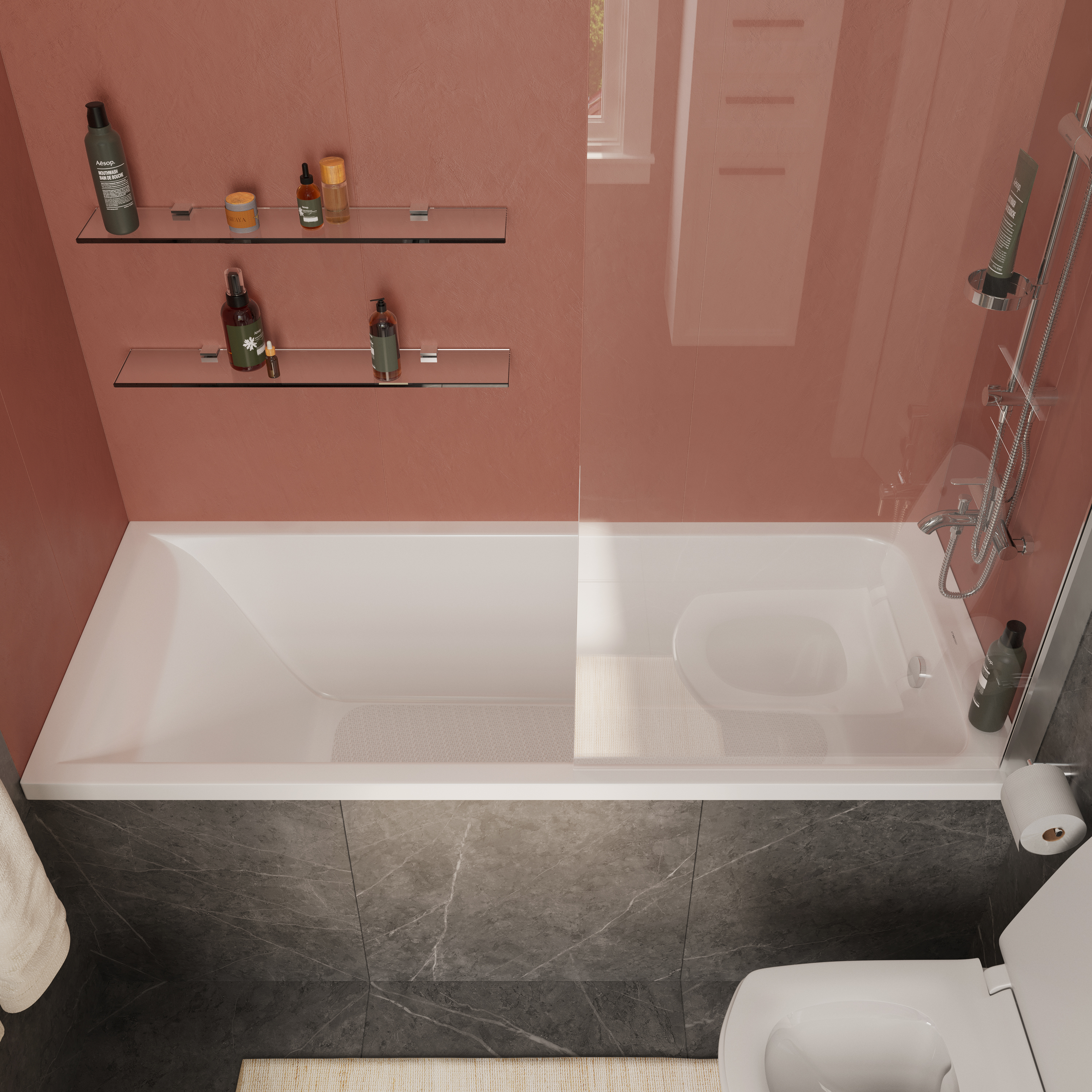 Акриловая ванна STWORKI Стокгольм 170x75 с каркасом, прямоугольная, российская, пристенная, встраиваемая 270043 - 5