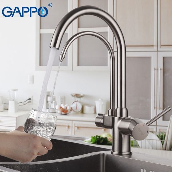 Смеситель для кухни с подключением фильтра питьевой воды сатин G4398-10 - 1