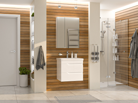 Тумба под раковину Misty Софт 60 белая глянцевая П-Соф-01060-011П2Я - 2