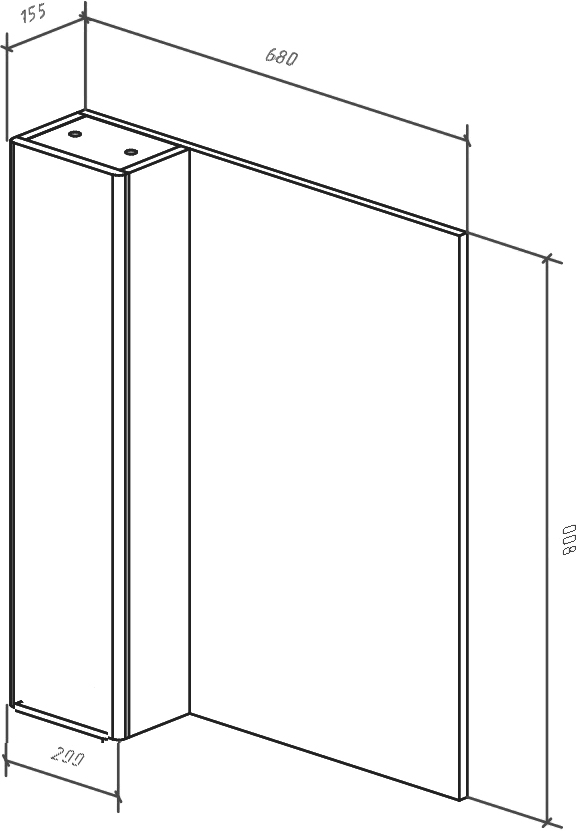 Зеркало Bellezza Асти 70 L 4616311022011 - 2
