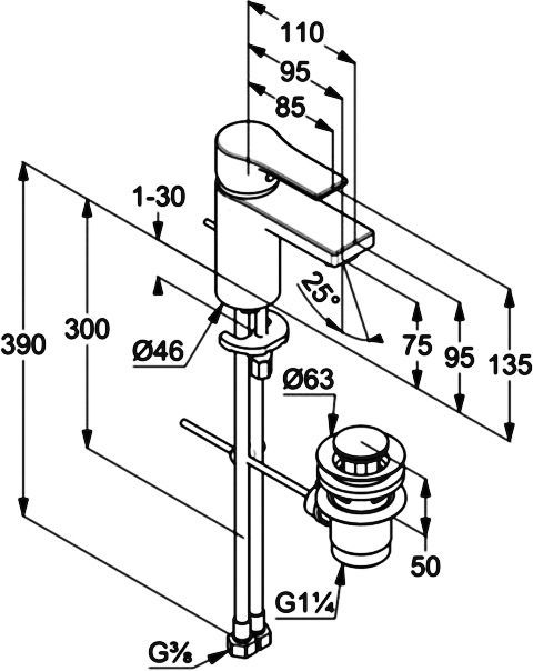 Смеситель Kludi Zenta SL для раковины 482600565 - 1