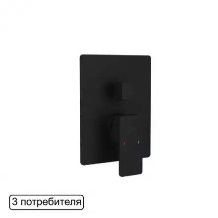 Смеситель для душа встраиваемый Excellent Keria черный матовый AREX.2047BL - 0