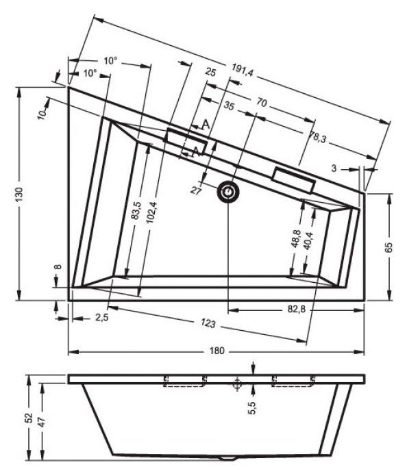 Акриловая ванна Riho Doppio 180 L B034001005 - 1