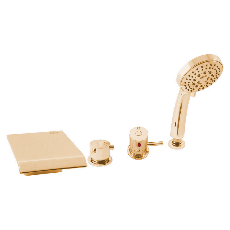 Смеситель на борт ванны термостатический Rav Slezak Dunaj золото DT273.5PZ - 0