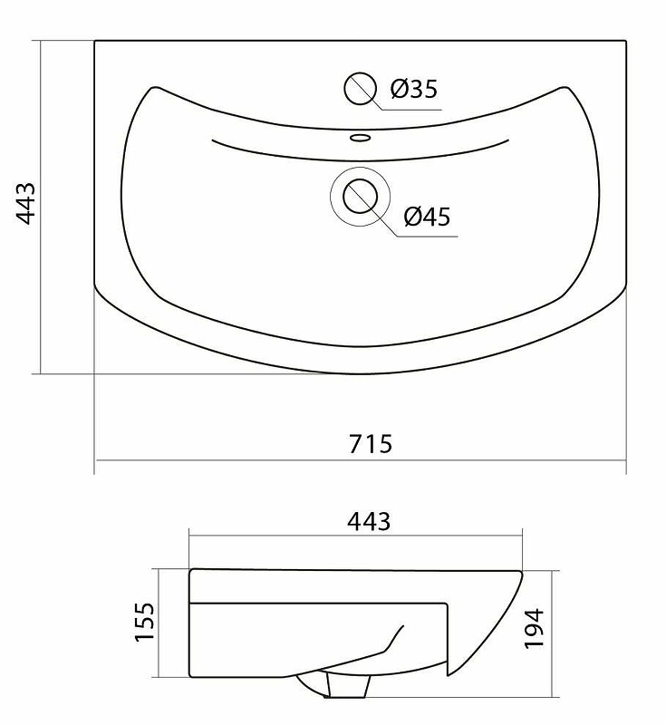 Раковина мебельная Style Line Балтика 70 белый ЛС-00000149 - 4
