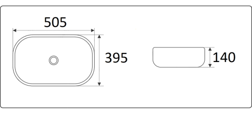 Раковина накладная CeramaLux NC 49 см черный матовый  78104-1MB - 2