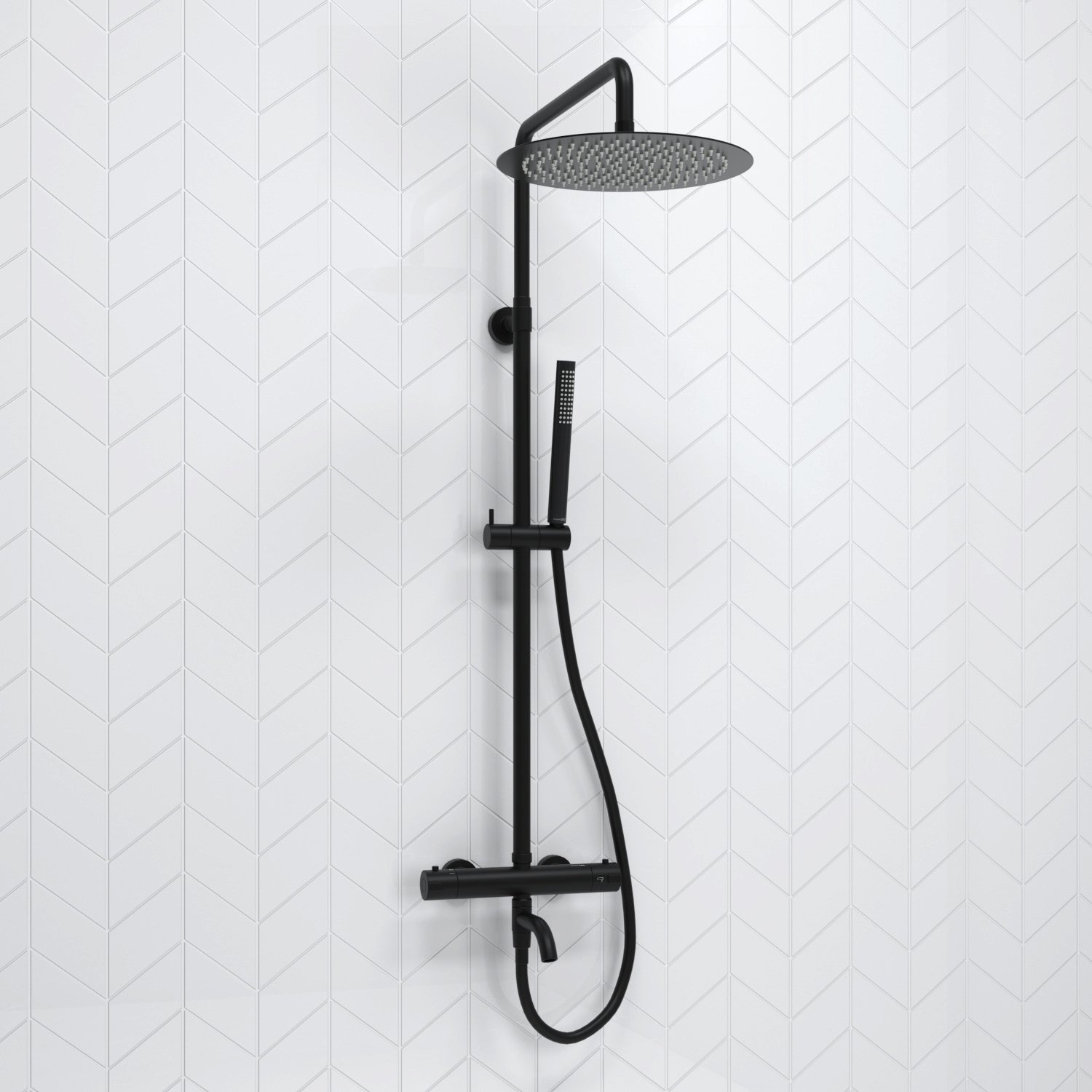 Душевая система WasserKraft 30 с термостатом черный матовый A288.160.217.BM Thermo - 1