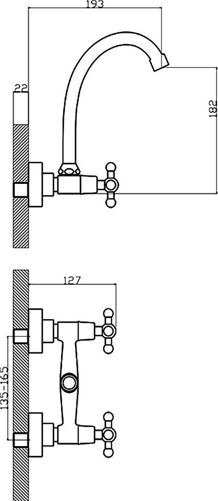 Смеситель для кухонной мойки Rossinka  хром  G02-73 - 1