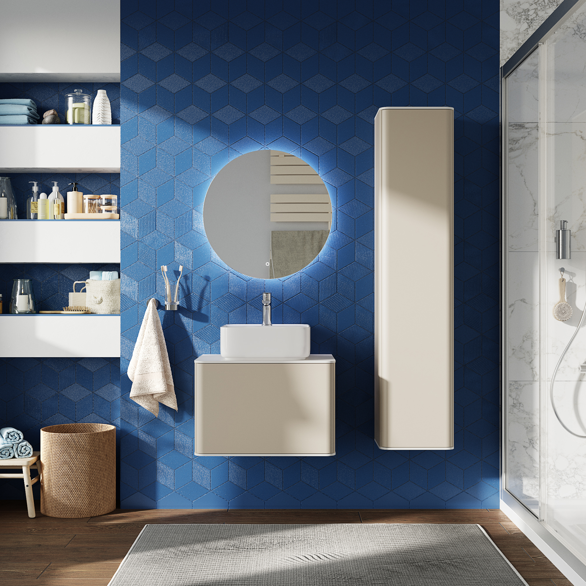 Мебель для ванной STWORKI Ноттвиль 60 бежевый шелк, без отверстия под смеситель 428595 - 0