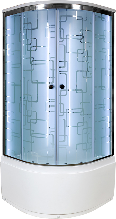 Душевая кабина DETO EM4590LED+GM с высоким поддоном, с сиденьем - 1