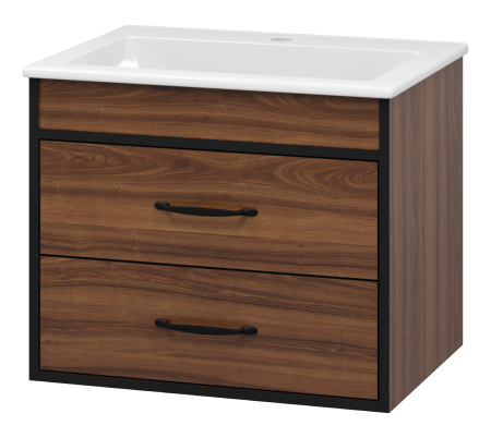 Тумба под раковину Misty Кедр 60 темное дерево П-Кед09060-011По - 0