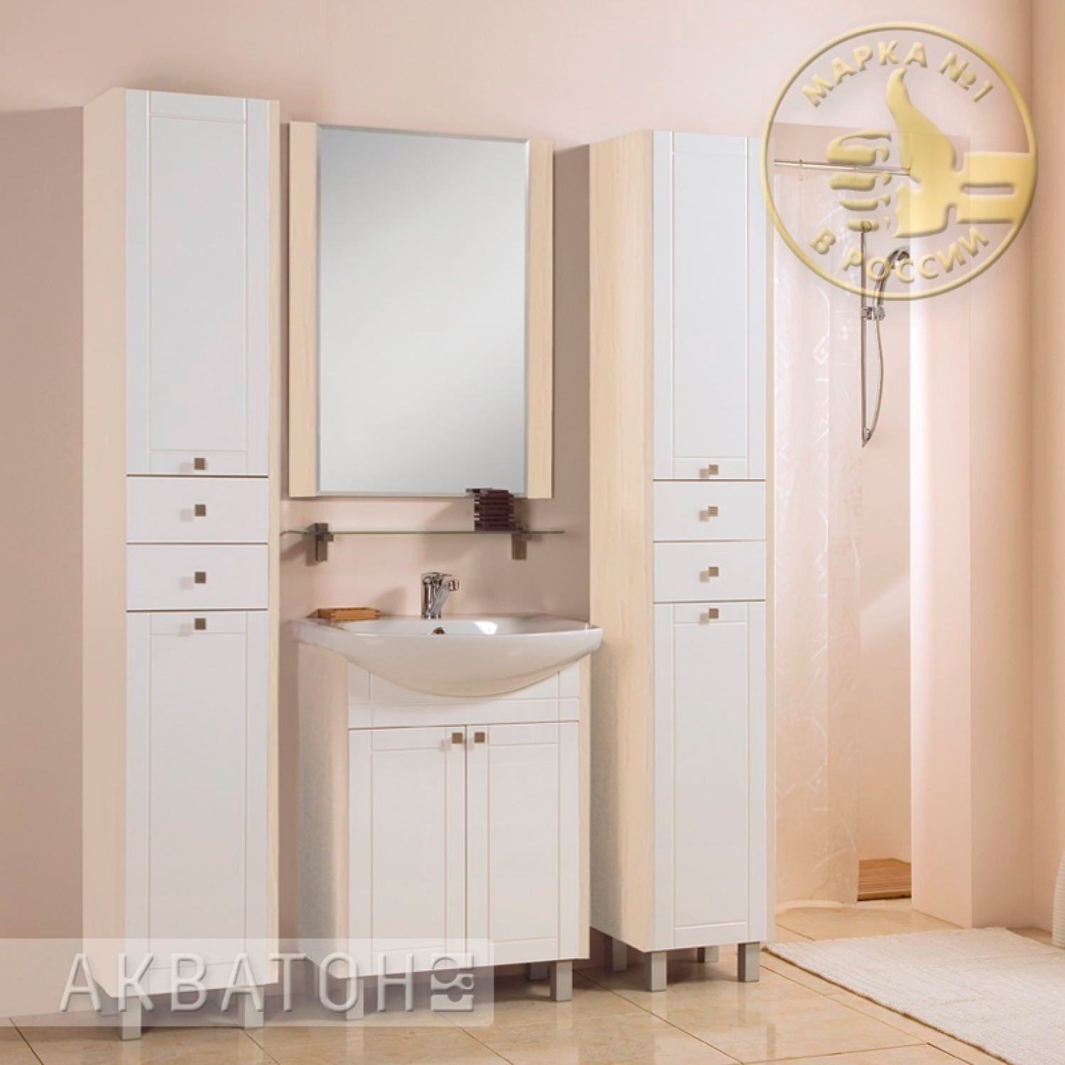 Зеркало AQUATON Альпина 65 дуб молочный 1A133502AL530 - 1