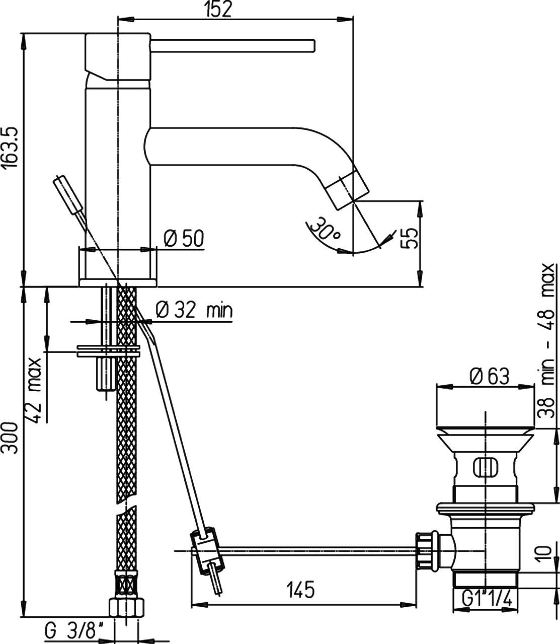 Смеситель для раковины Paini Cox 78PZ211LBL - 2