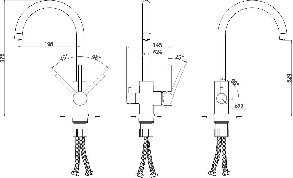 Смеситель для кухни Paulmark Essen черный - бронза Es213211-401BR - 1