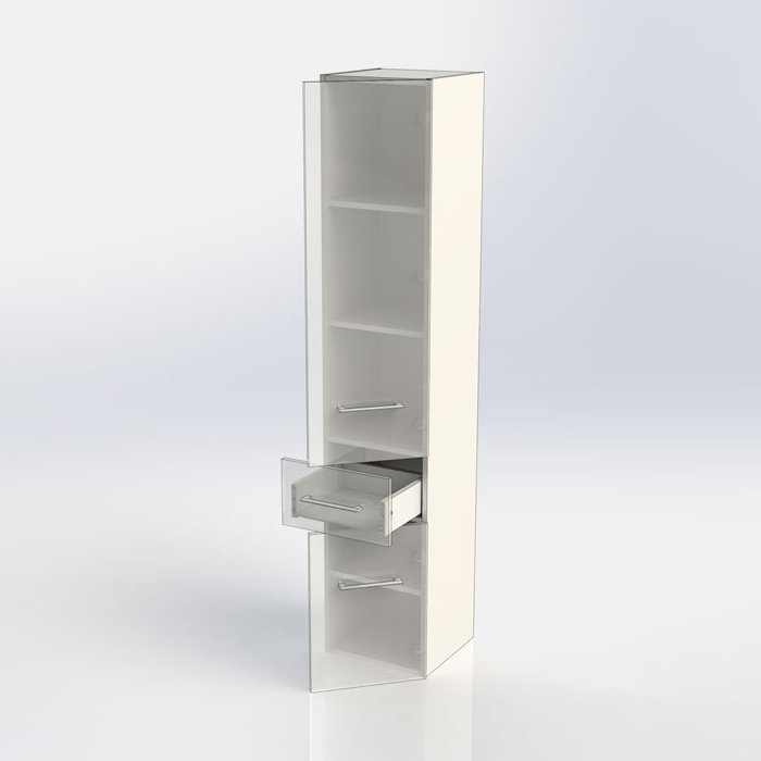 Шкаф-пенал Aquanet Порто 35 белый 195732 - 3