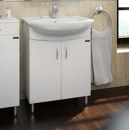 Тумба с раковиной Санта Элеганс 65 белый - 0