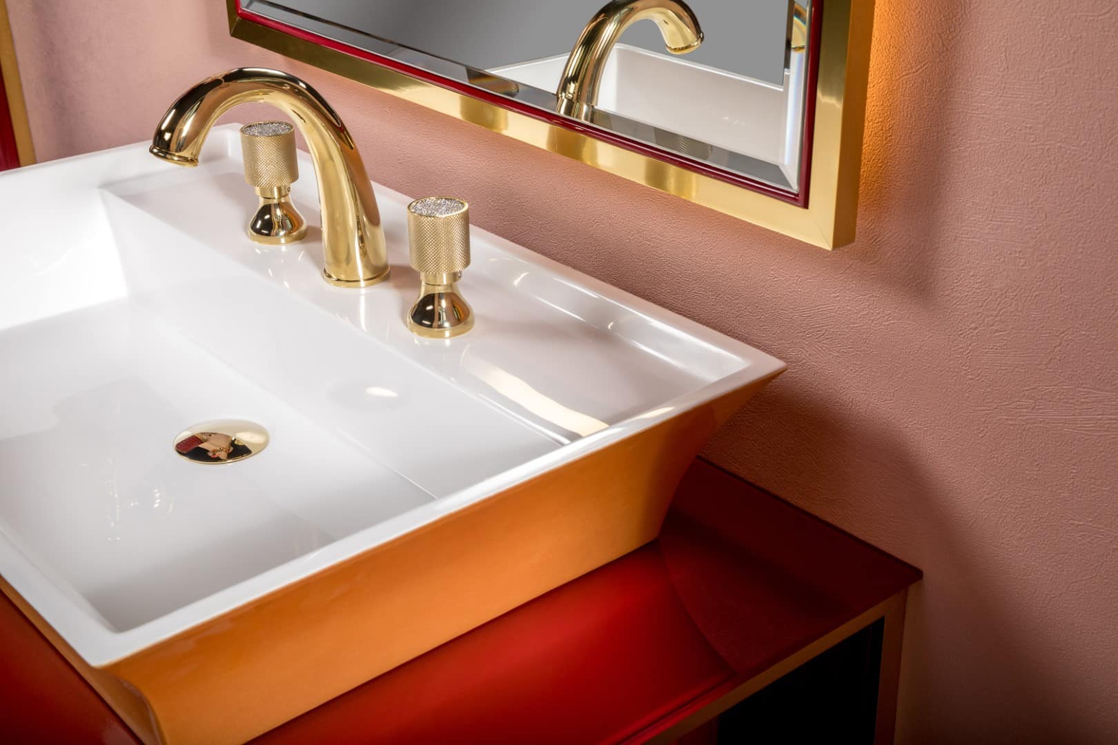 Тумба под раковину чашу Boheme Armadi Art Monaco 80 бордо глянец - золото 867-080-RG - 1