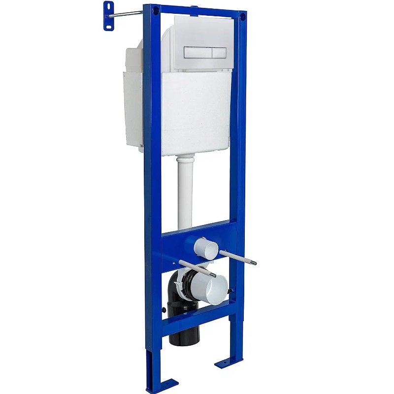 Инсталляция для унитаза Berges Atom с белой кнопкой смыва 040339 - 0