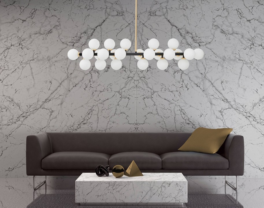 Люстра на штанге LUMINA DECO Marsiada LDP 6033-24 BK+GD - 2