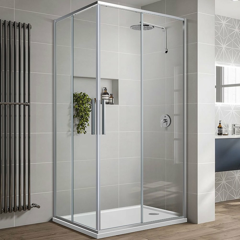 Душевой уголок Vincea Slim-U 100х80 хром стекло прозрачное VSS-2SU8010CL - 0