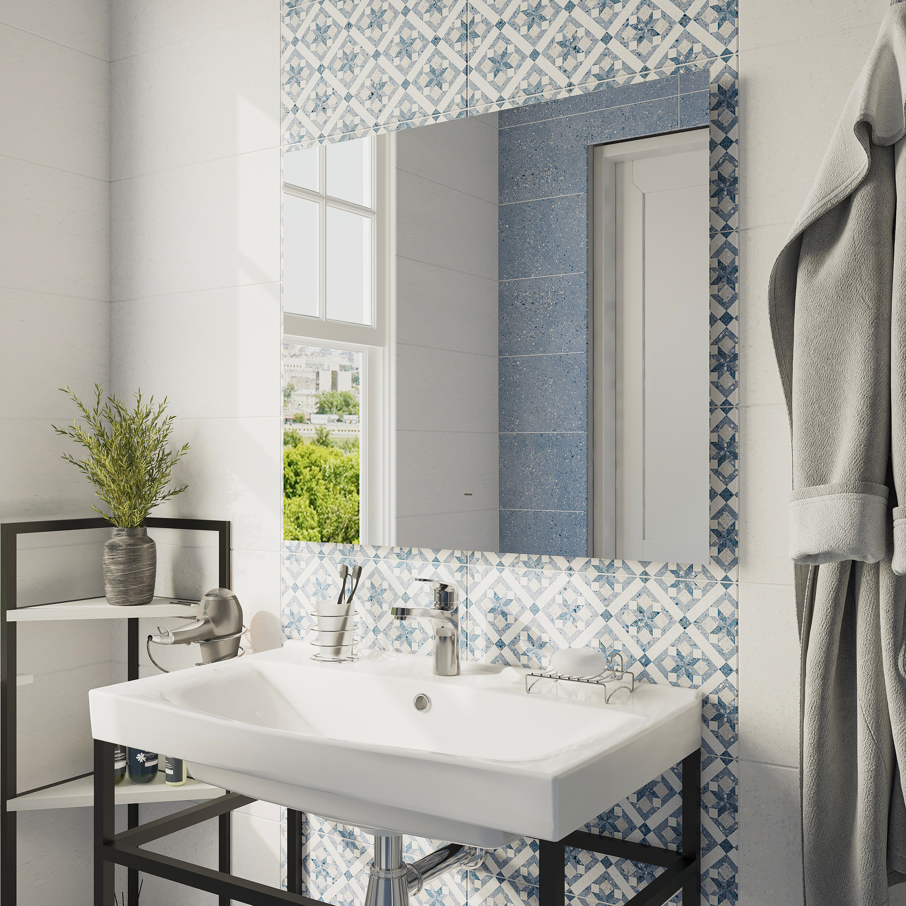 Зеркало DIWO Элиста 80 с подсветкой светодиодной, инфракрасный выключатель, прямоугольное ЗЛП1742 - 1