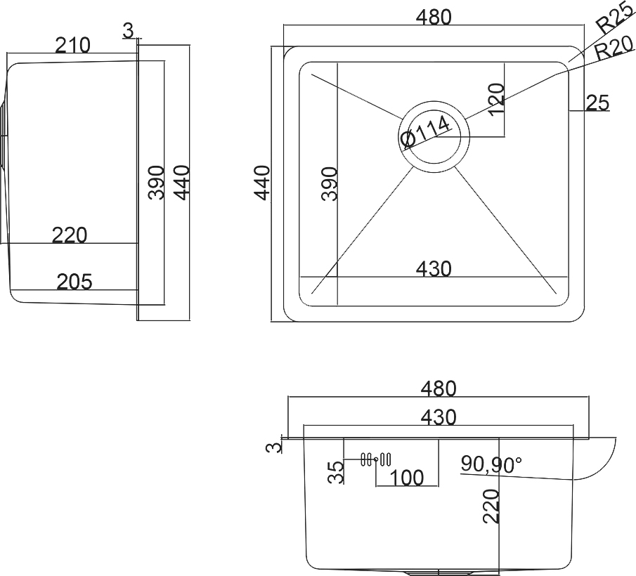 Мойка кухонная Zorg Inox HD 4844 - 1
