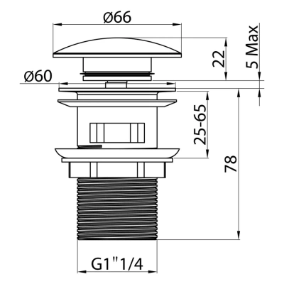 Донный клапан для раковины Ceramalux черный  BB005MB - 1