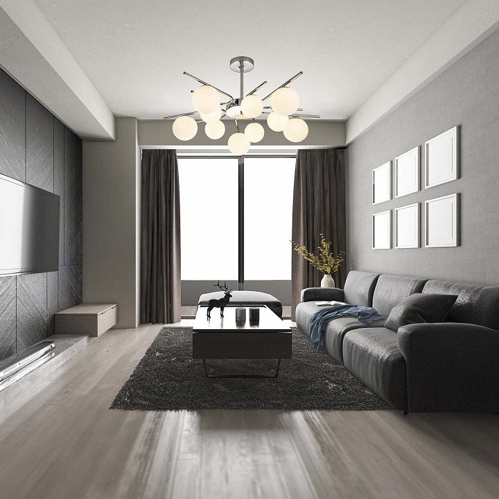 Люстра на штанге Escada Sphere 642/10P Silver - 1