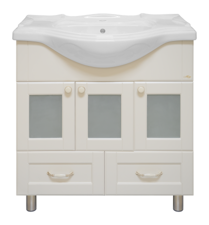 Тумба с раковиной Misty Латте 85 бежевая глянцевая УТ000010191 - 0