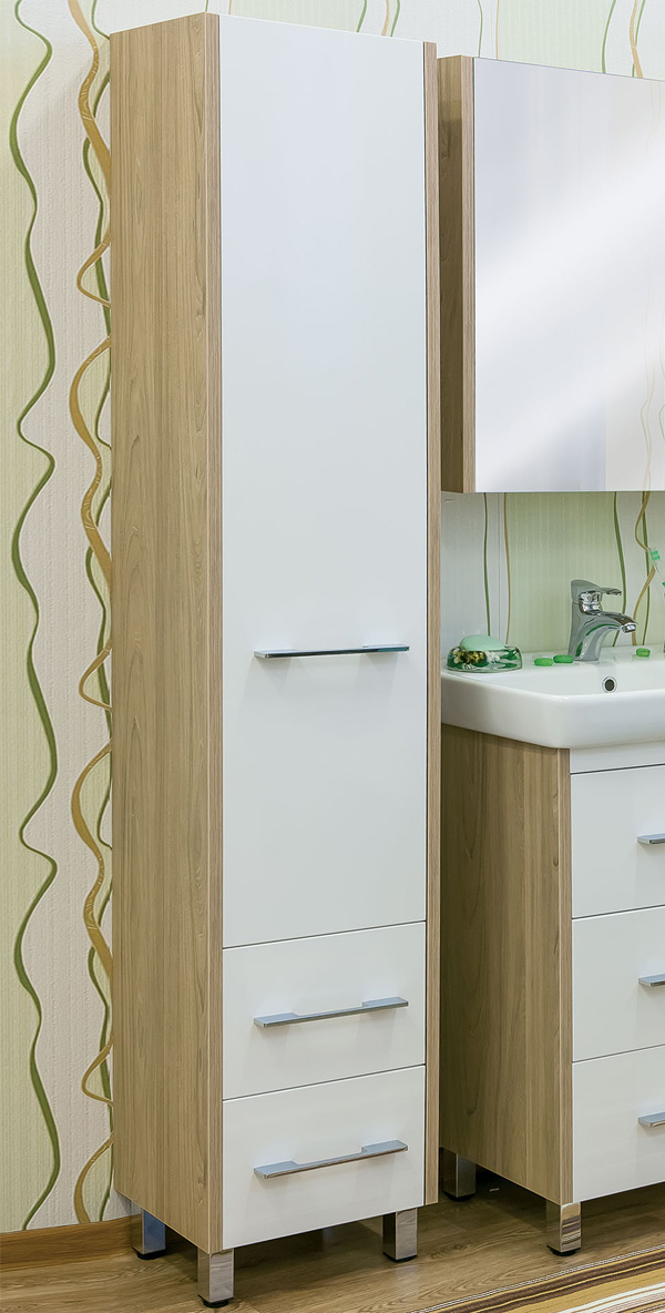 Шкаф-пенал Sanflor Ларго вяз швейцарский, белый L Н0000000028 - 1