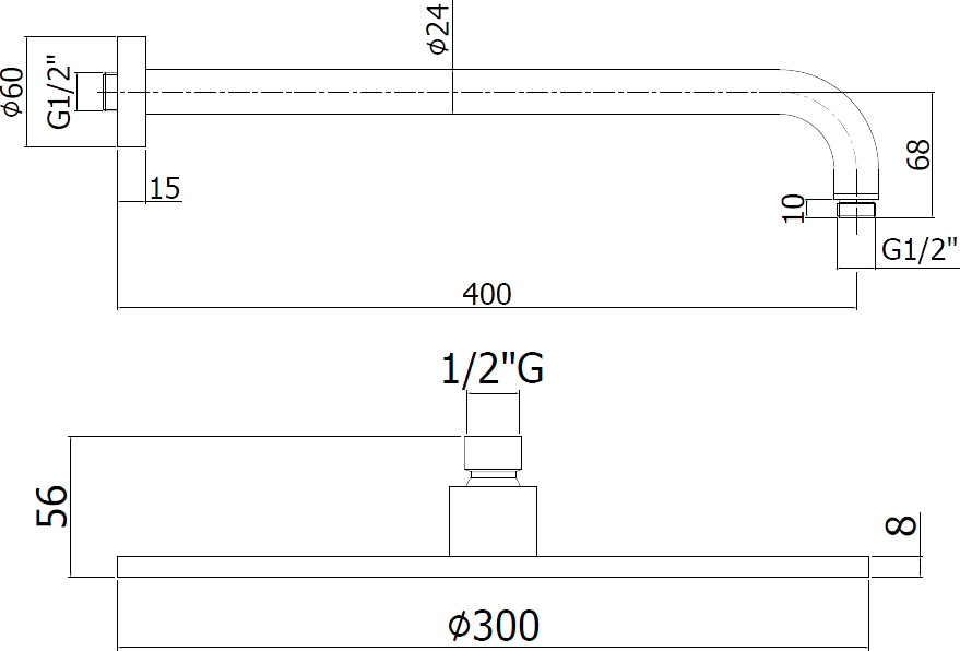 Верхний душ Paffoni Master King ZSOF034HG/ZSOF079HG золото ZSOF079HG + ZSOF034HG - 3