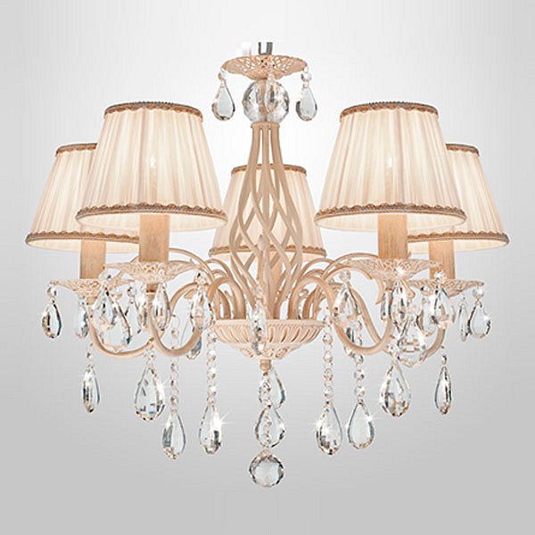 Подвесная люстра Eurosvet Amelia 10054/5 белый с золотом/прозрачный хрусталь Strotskis - 0