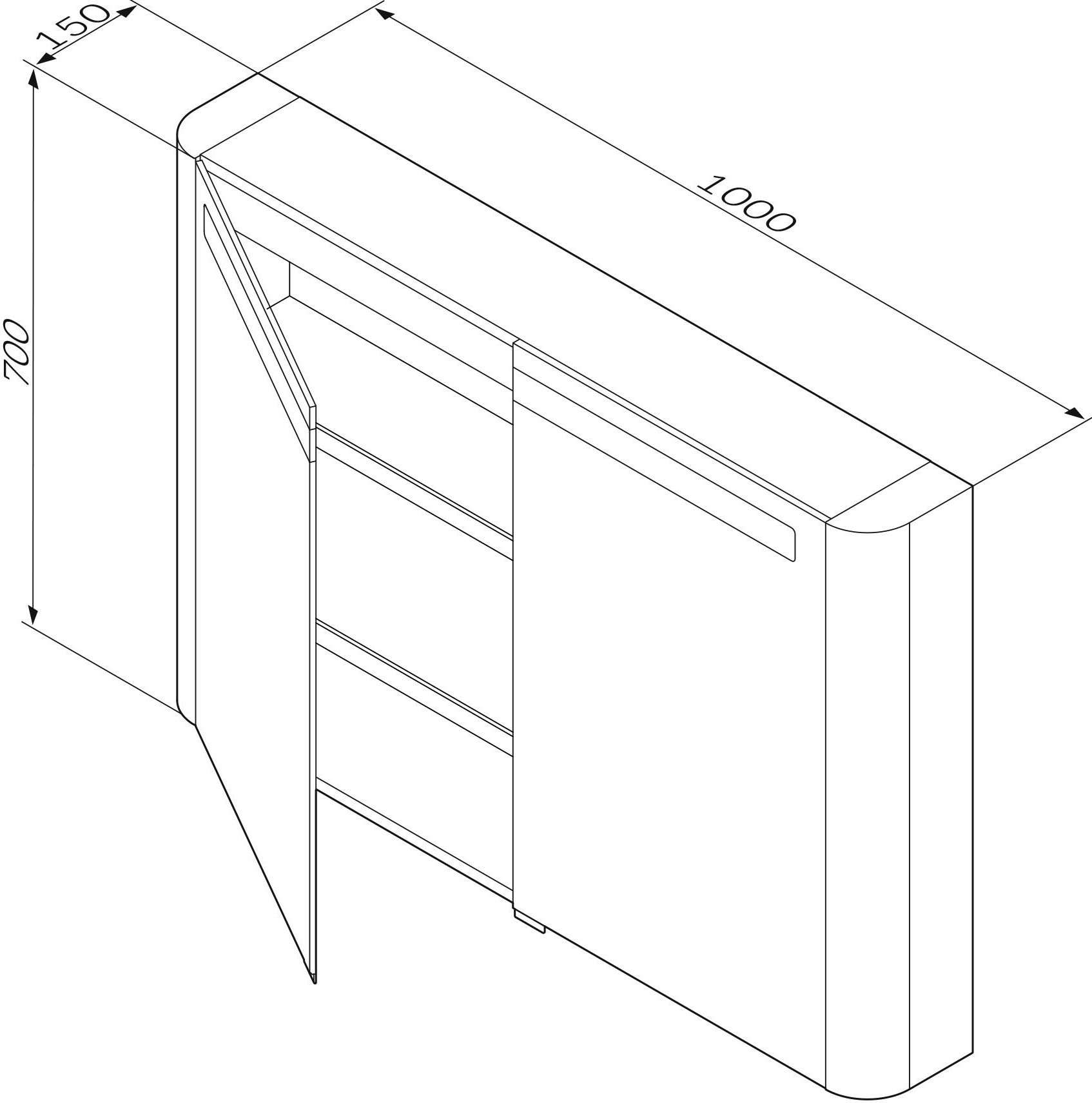 Зеркало-шкаф AM.PM Sensation 100 мятный M30MCX1001GG - 6