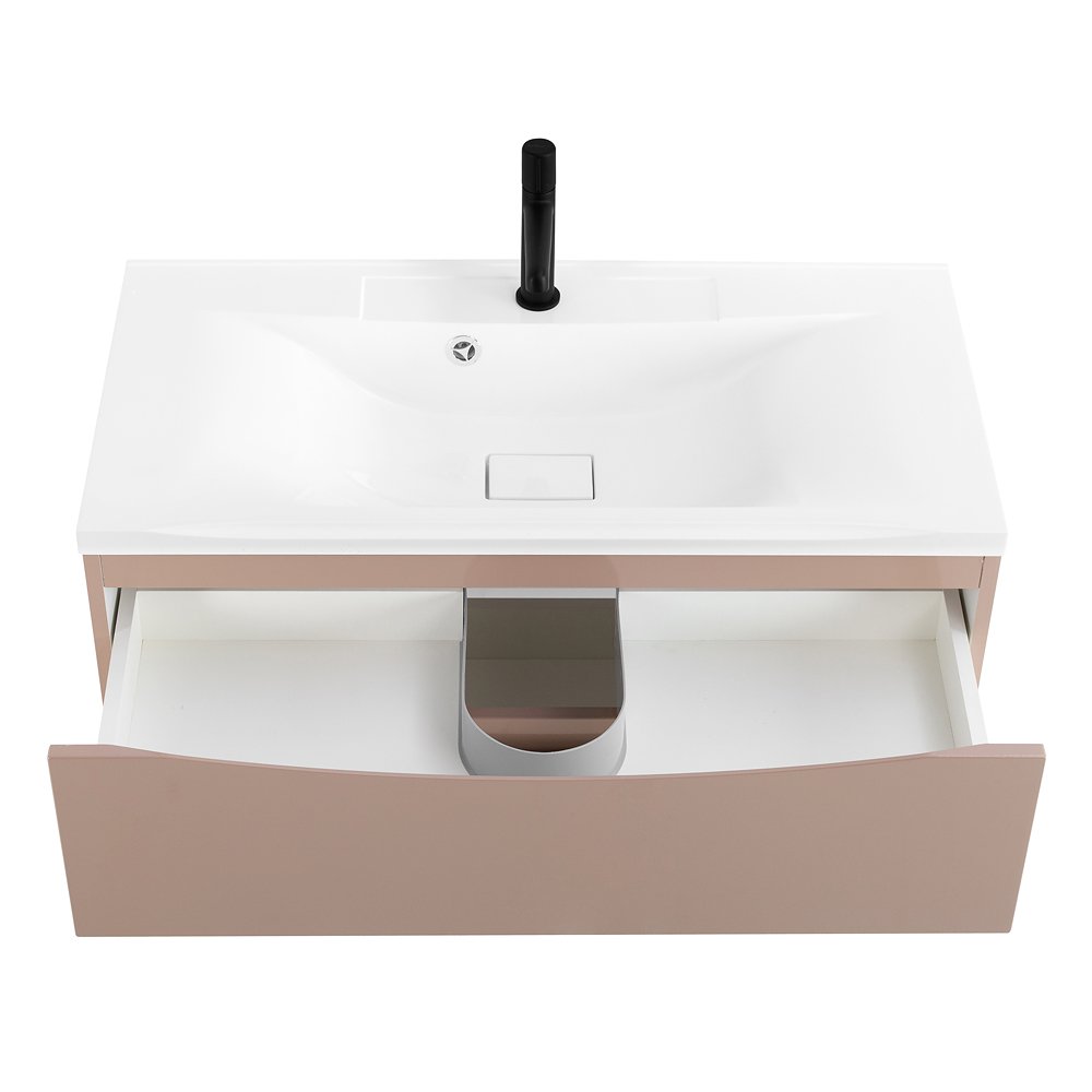 Тумба с раковиной Belbagno Marino 80 бежевый матовый - 6