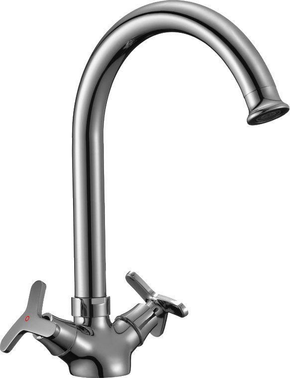 Смеситель двуручный для кухни с поворотным изливом 273мм, хром RS40-72 - 0